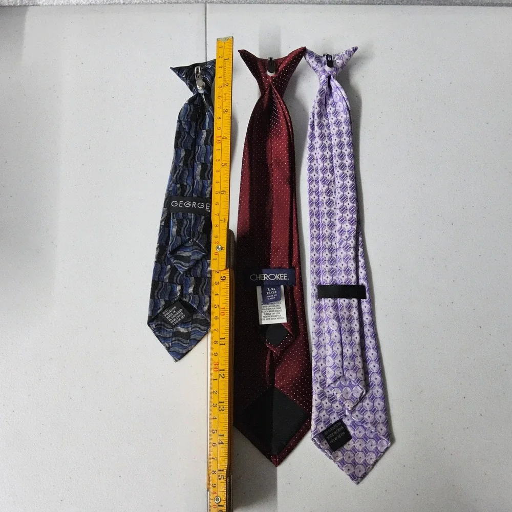 George Cherokee Clip On Ties Lot 3 Kids Boys Neckties‎ Patterned Formal